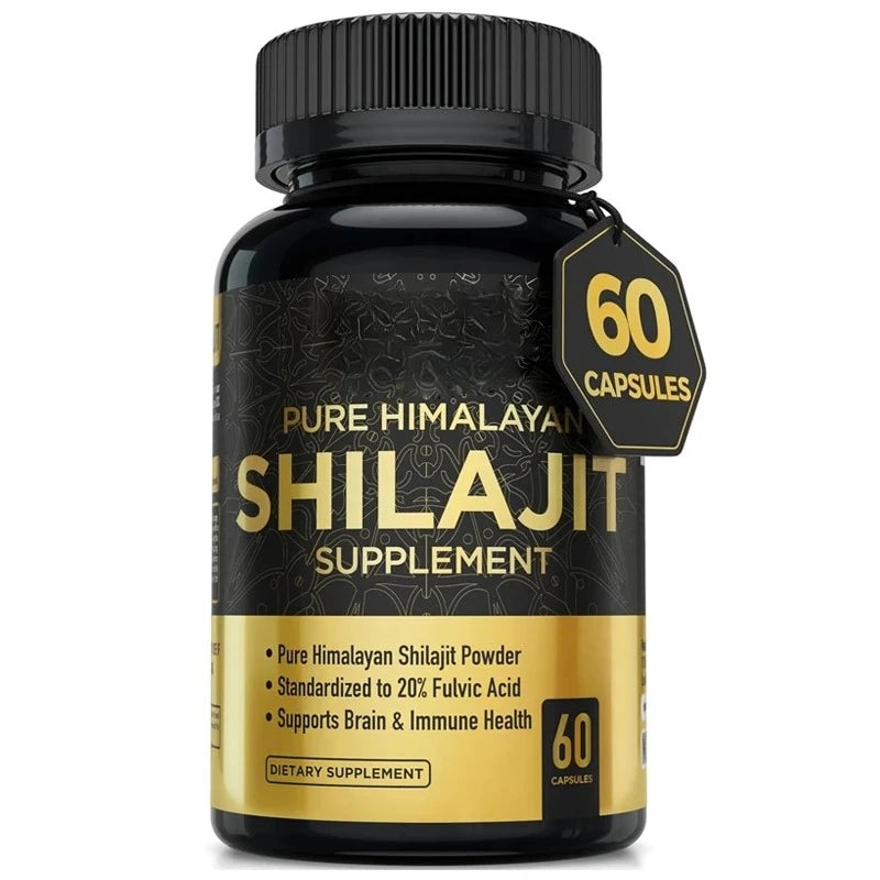 Shilajit kapsler – 60 stk, 10:1 ekstrakt og 20 % fulvinsyre