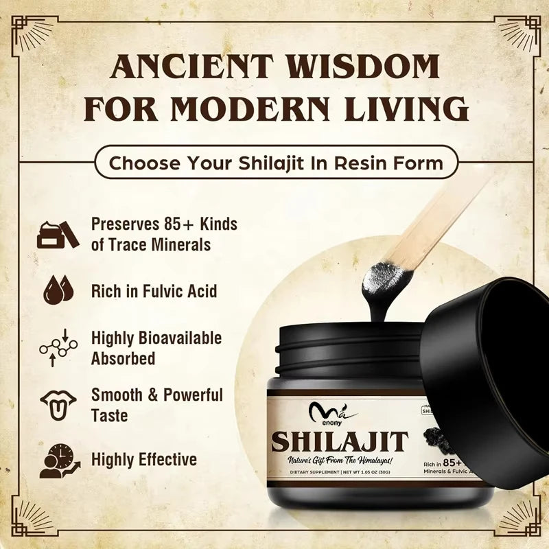 Himalaya shilajit resin 30 g – økologisk, naturlig, >85 sporstoffer og fulvinsyre