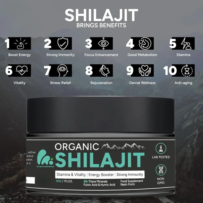 Himalaya 100 % shilajit resin – 30 g, rik på fulvinsyre, humussyre og sporstoffer