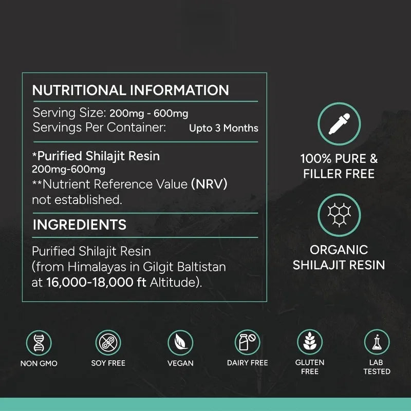 Himalaya 100 % shilajit resin – 30 g, rik på fulvinsyre, humussyre og sporstoffer
